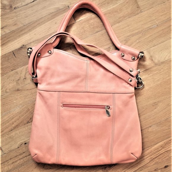 Valentina leather bag Italy,  pink salmon color - Picture 2 of 11